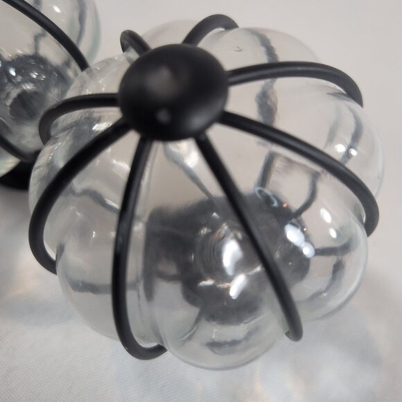 IKEA Blast 4 Set 402.172.48 Round Rod Finials Glass Globe Black Curtain Steel - Picture 13 of 16